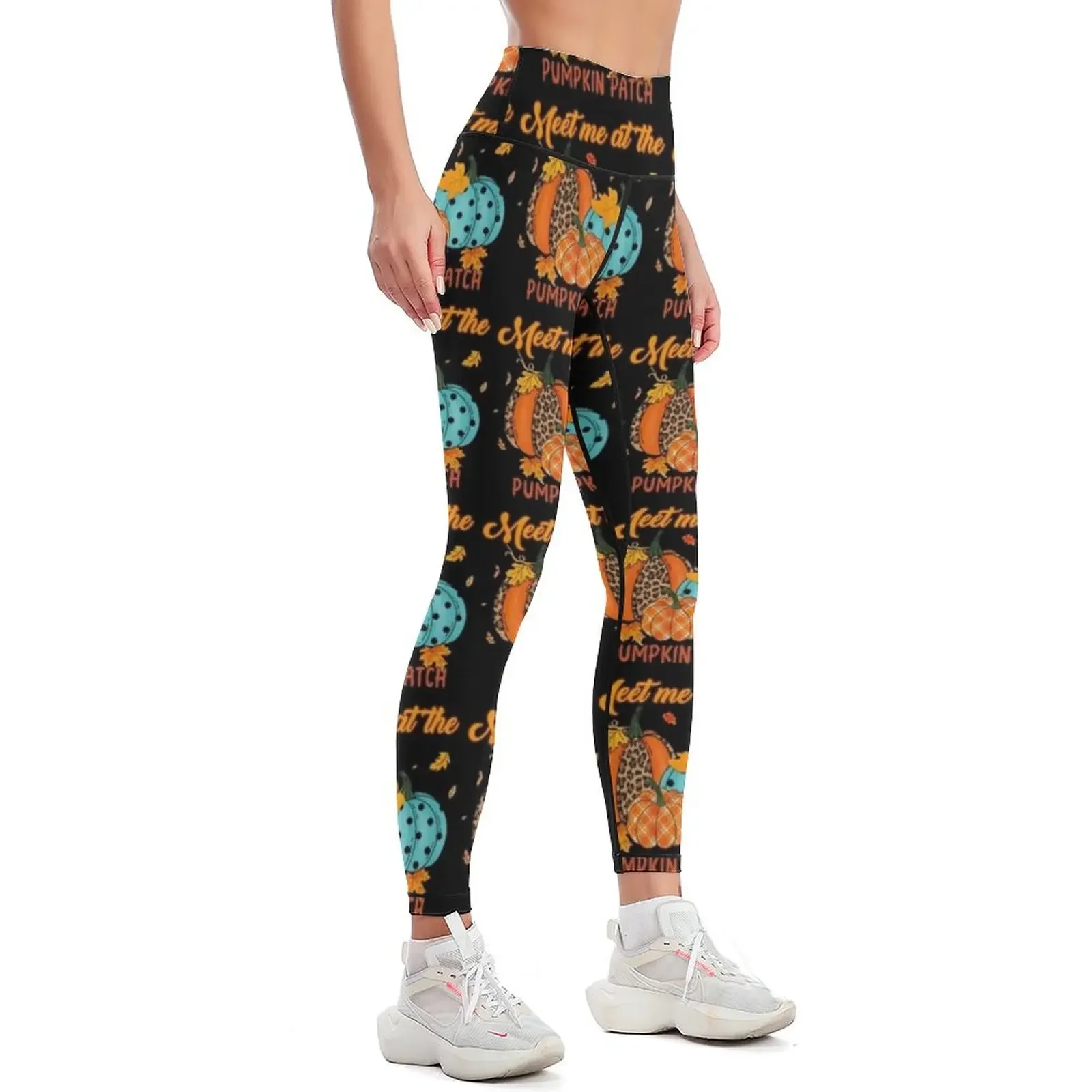 Meet Me At The Pumpkin Patch Wheelbarrow Hello Fall 2022 Leggings gym's sportswear sportswear gym Womens Leggings