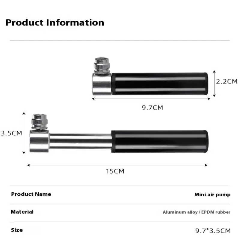 مضخة دراجة صغيرة من سبائك الألومنيوم، مضخة فضية محمولة، مضخة دراجة جبلية على الطرق، مضخة تعبئة الإطارات، معدات ركوب الخيل في الهواء الطلق
