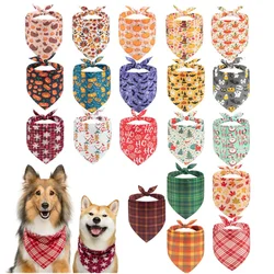 20 Pcs Mix Christmas Dog Bandana Dog Triangle Scarfs Halloween Thanksgiving Dog Bibs Bandanas For Dog Accessoires