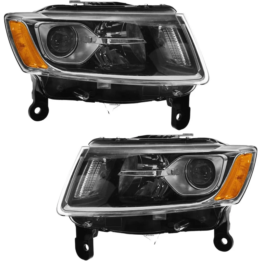 

2 Piece Headlight Assembly Set for Driver and Passenger Side Compatible with Jeep Grand Cherokee 20142016 Designed for Enhanced