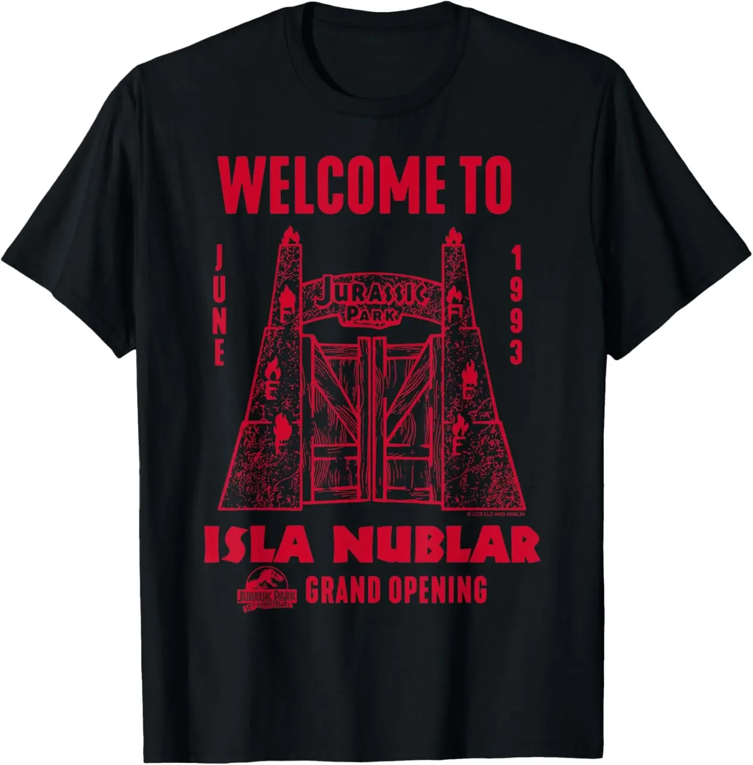 

MINISO X Jurassic Park 30th Anniversary Welcome to Isla Nublar Retro T-Shirt