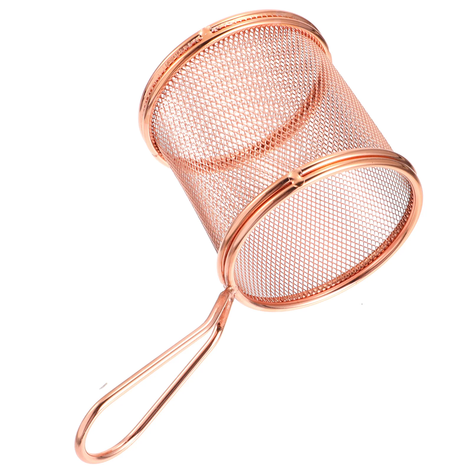 

Stainless Steel Deep Frying Basket Rose Gold Mesh Design For French Fries Wings Potatoes Fry Tool Kitchen Utensil Multi-Purpose