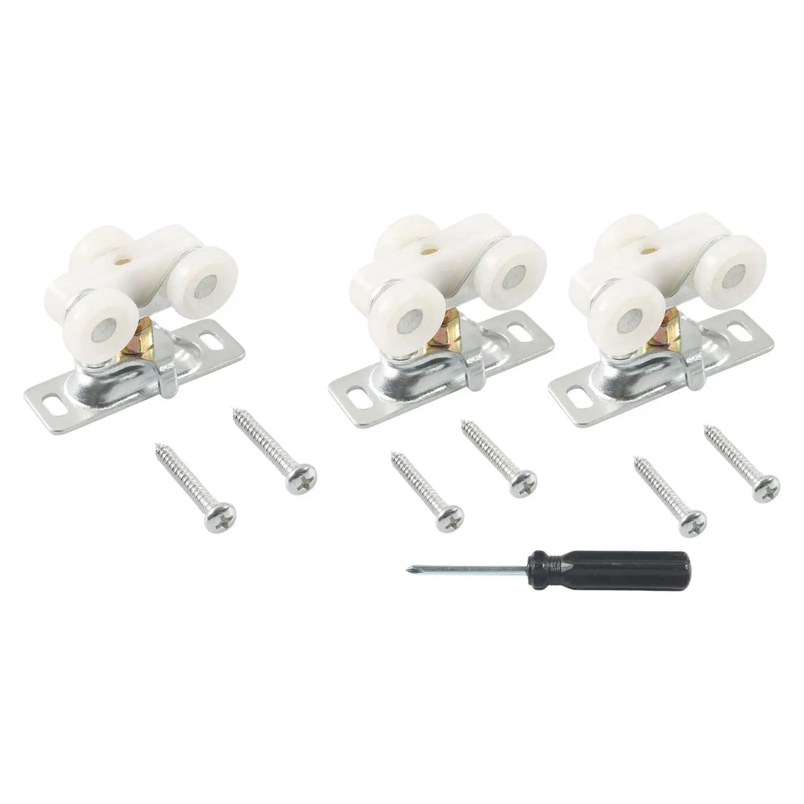 Pocket Door Rollers Assembly Premium Easy to Install Spare Parts Sliding Door Wheels Replace with Screws for Closet Doors
