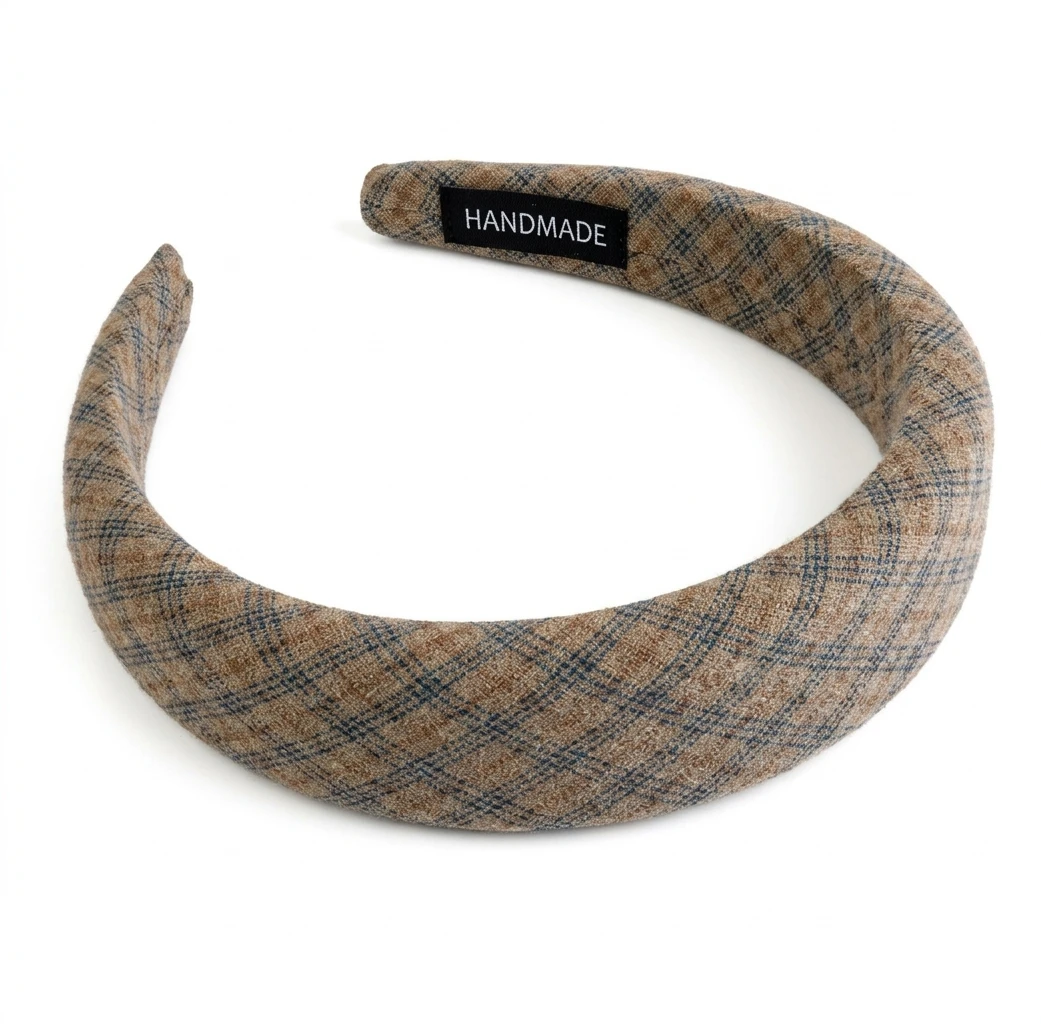 Women's Headband Makeup Facial Cleansing Hairband Thickened Plaid Striped Elastic Band for Skincare Daily Wear Soft Comfy