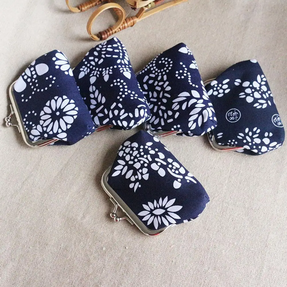 Coin Purse Vintage Fabric Coin Purse Ethnic Print Coin Bags Women Small Wallet Key Pouch Card Holder сумочки porte monnaie