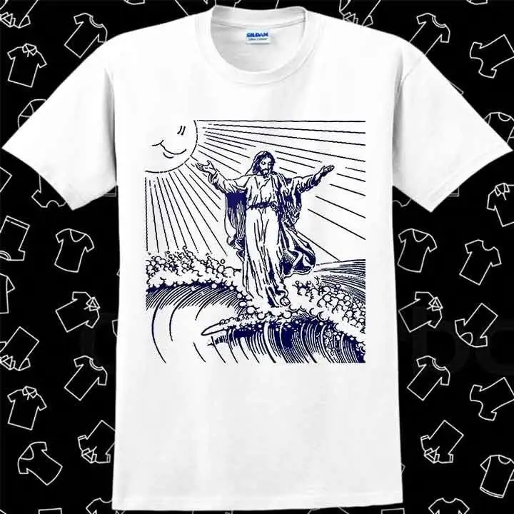 The Wave Off Kanagawa Surfing Jesus T Shirt Meme Gamer Best Seller Top R1024