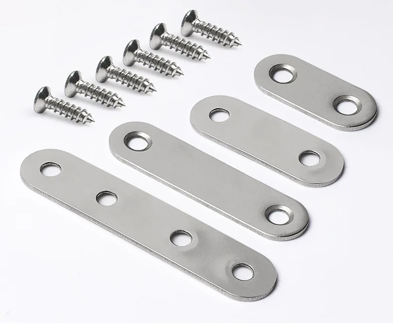 Industrial Grade Stainless Steel Corner Joint Bracket Right Angle Furniture Connector Hardware Mending Plate For Wood Shelving