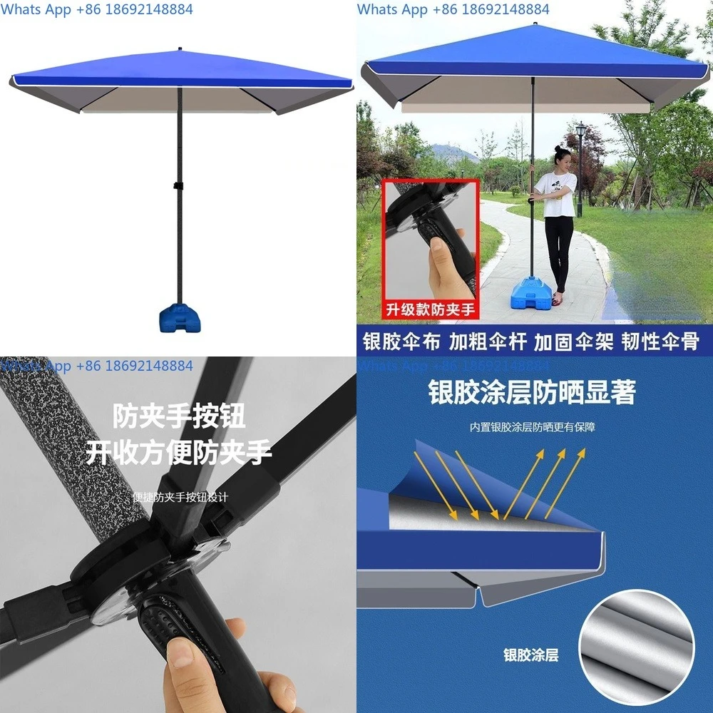 Large Outdoor Umbrella for Patio Canopy Tent Square Sun Shelter Extra Large Garden Shade Umbrella Commercial Grade Waterproof UV