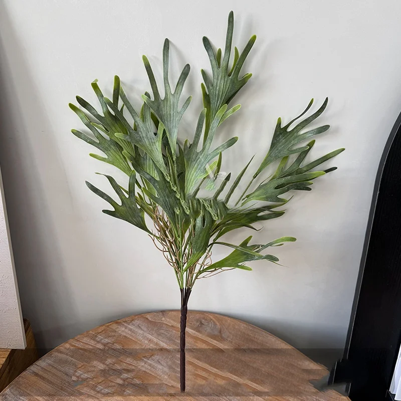Lebensechte künstliche Pflanze, Hirschgeweih, Blattpflanze für Zuhause, Büro, Hotel, Desktop, Vase, Dekoration, Outdoor, Garten, Bodendekoration – Detail 6