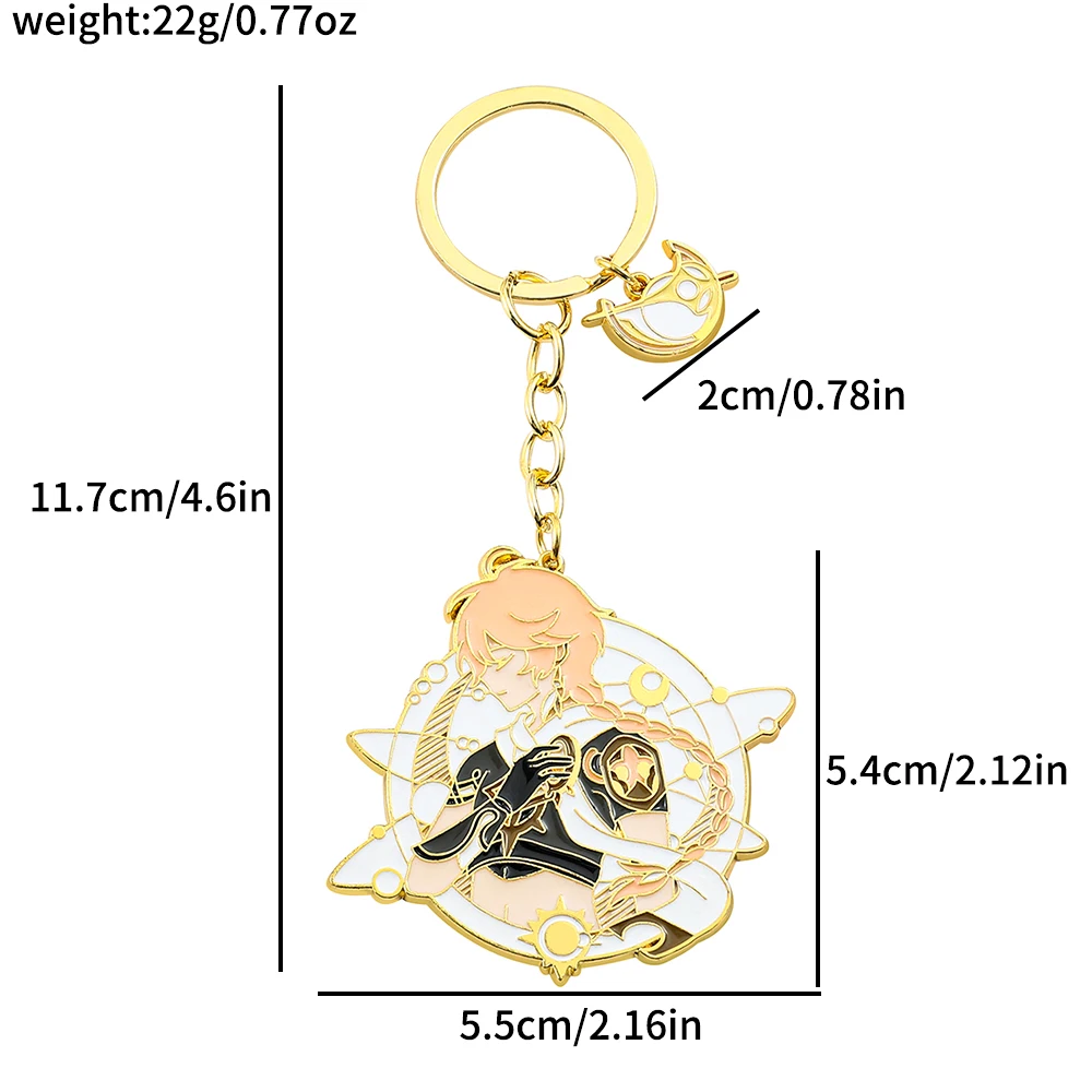 Genshin Impact Aether Keychain Kawaii Figure Pendant Key Chain for Fans Collection Jewelry Christmas Gift