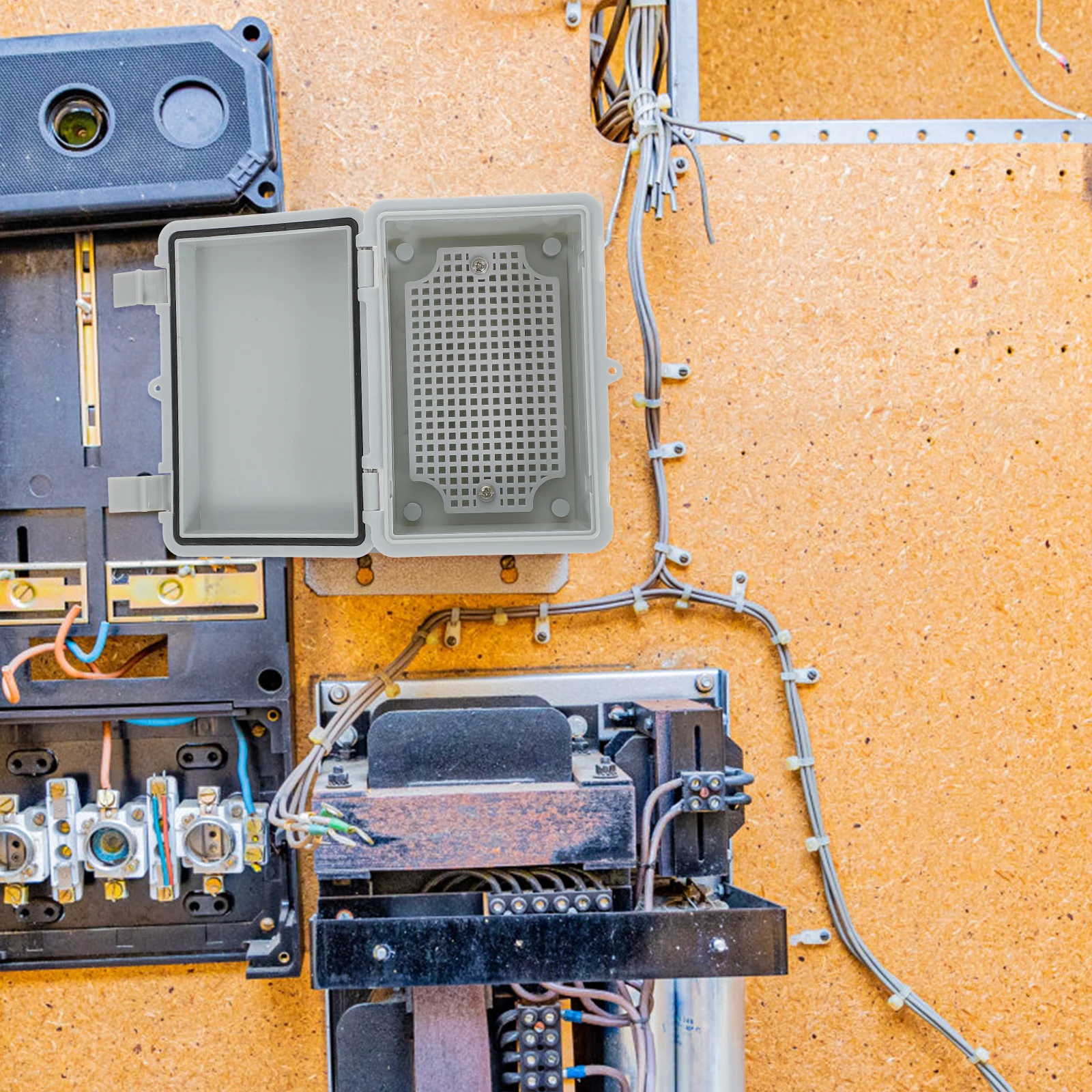 Junção à prova d'água com painel de montagem Ip67 Gabinete elétrico externo Abs Terminal à prova de poeira para placas PCB à prova de intempéries