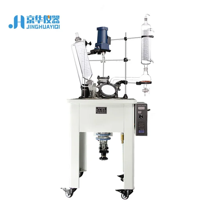 

10L liters OEM customized ultrasonic single-layer glass reactor customized lab scale ultrasonic plant extraction