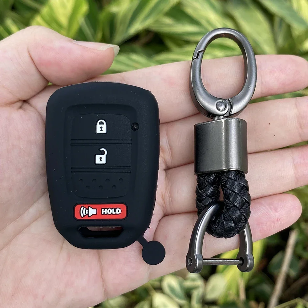 

Rubber Car Key Fob Cover Silicone Protector Case for HONDA Jazz Civic Jade Vezel City Fit HR-V HRV Car Keychain Accessories