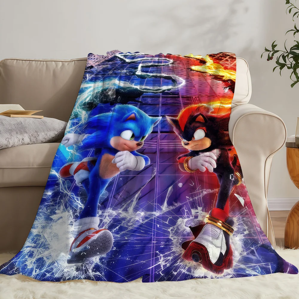 Game S-Sonic Blanket Soft Warm And Thick Perfect For Bedroom Living Room Bed Sofa Camping Picnic Office Gift
