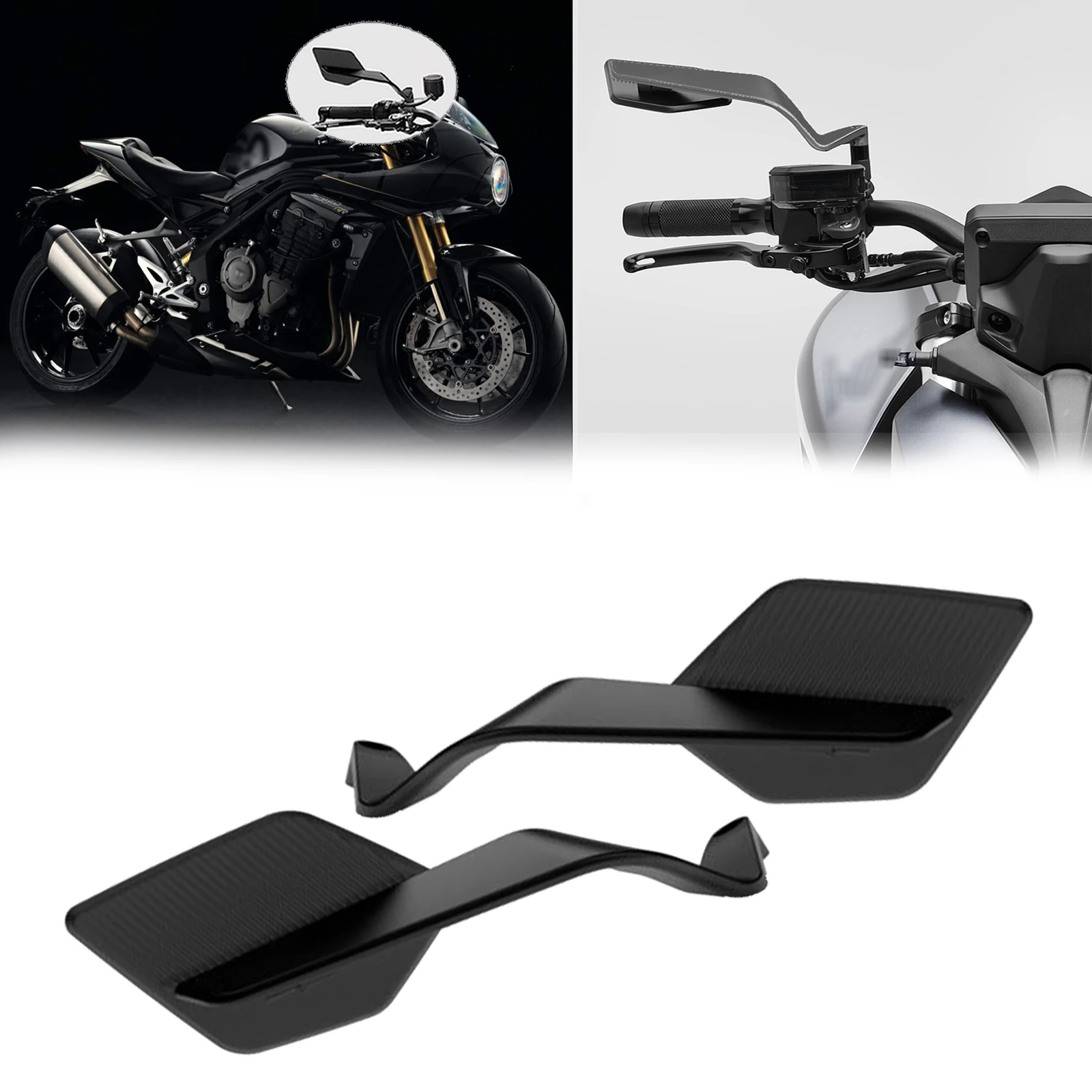 

For Speed Triple 1200 RR Bond Edition 2023 rearview mirror street car adjustable invisiblemirror fixed wing rotating side mirror