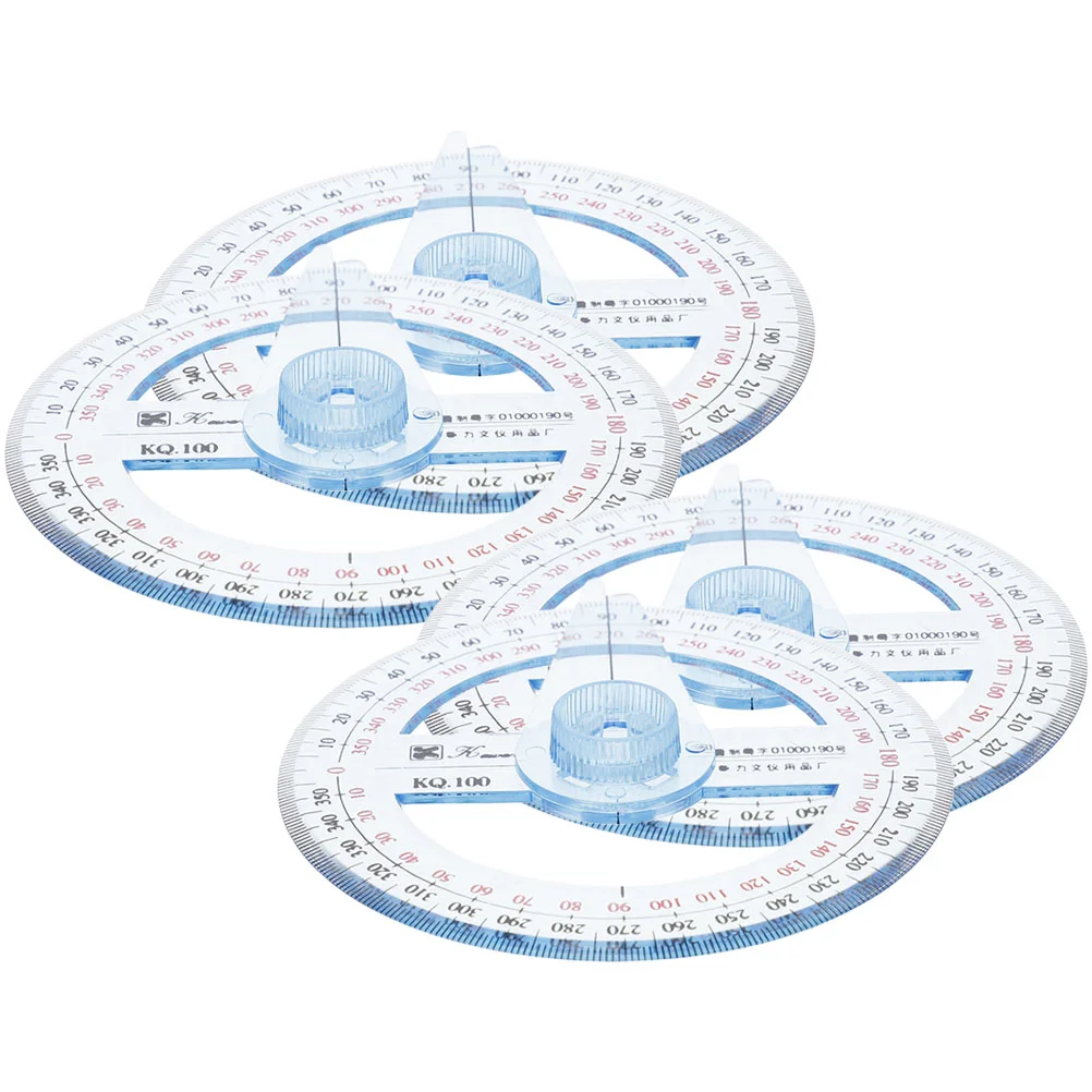 Protractor Multi-function Measuring Ruler Geometry Convenient 360 Degree Plastic Drafting for Tool Rotary