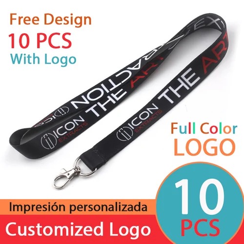 10 unids/lote logotipo personalizado cordón cuello cuerda llavero impresión Personal con mi logotipo nombre de la empresa al por mayor de Landyard personalizado