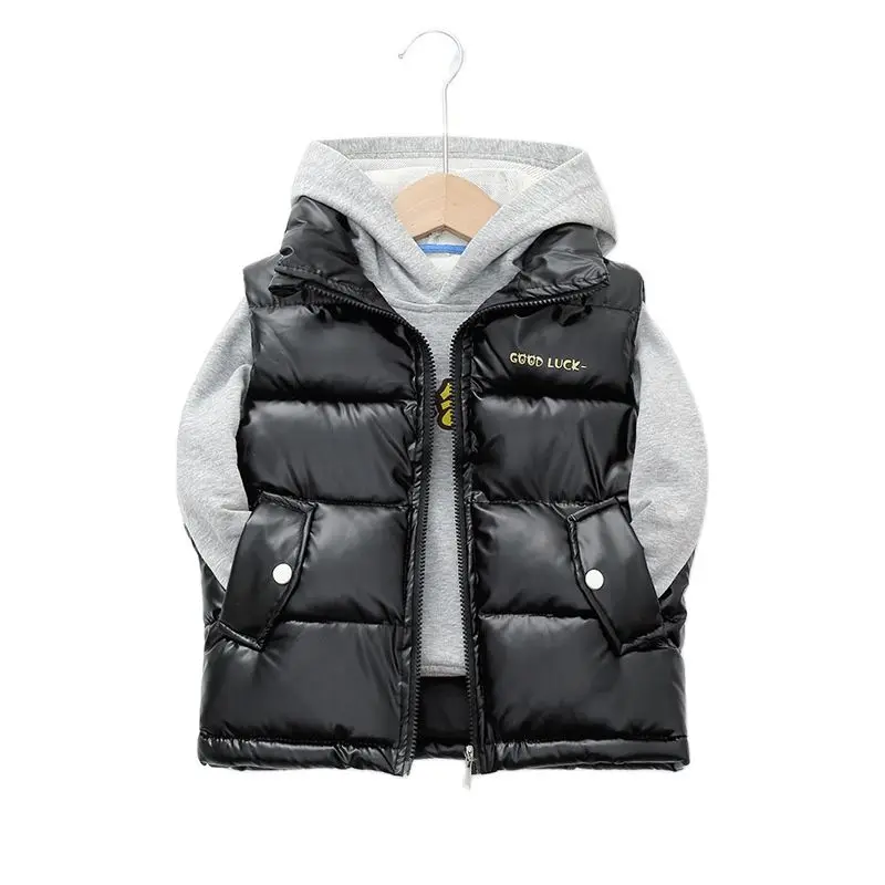 2024Autumn Winter Children Warm Thicken Vest Baby down Waistcoat Middle and big children Boys Girls Brand Jackets Vest 2-14Y