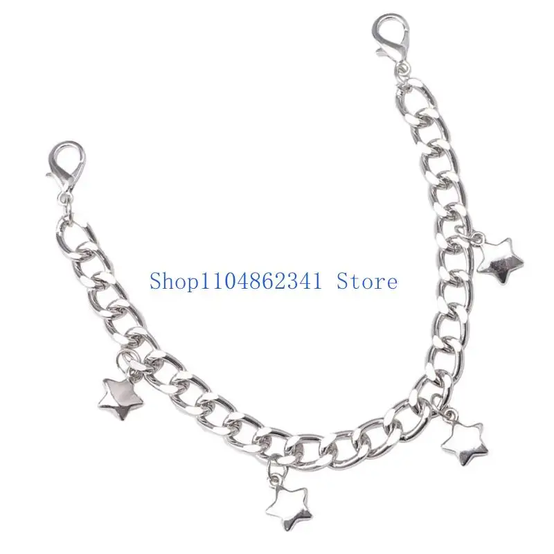 5asd Delikatna bransoletka na buty dla tancerzy Punk Eboy Harajuku Boczny łańcuszek punkowy