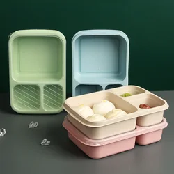 Wheat Straw Lunch Box Divided Into Compartments Insulated Lunch Box With Lid Square Lunch Box Portable Lunch Box