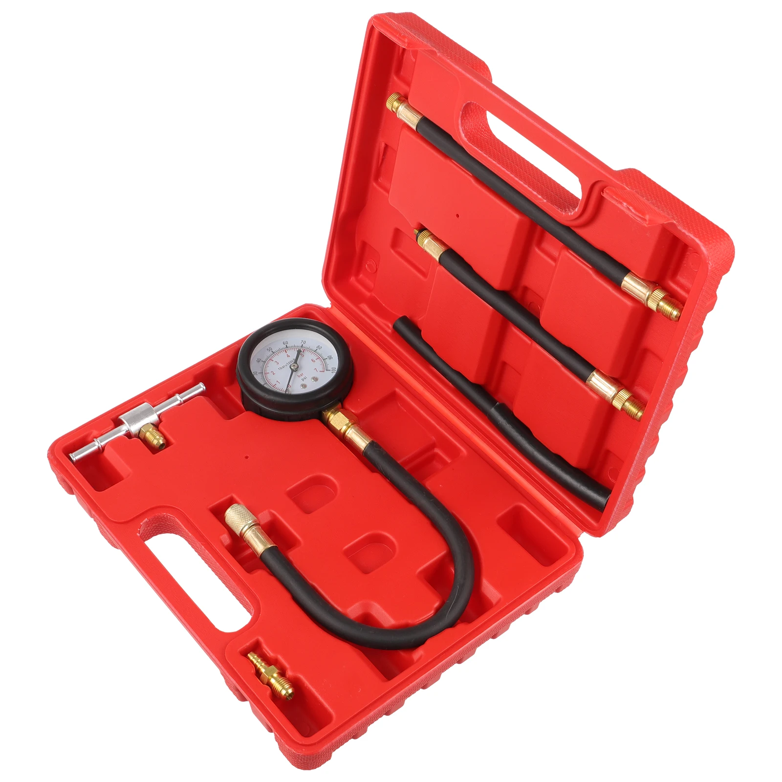 

1 Set Fuel Pressure Gauge Tester Kit for Gasoline Engines Car Fuel Pressure Test Tool Inline Gauge Supplies