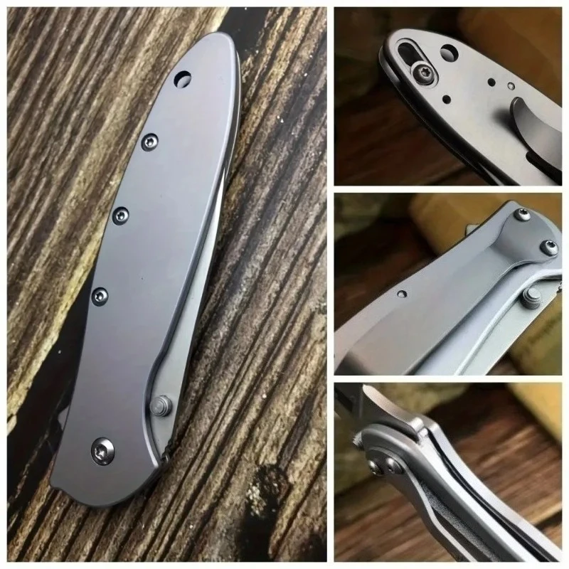 KS 1660 سكين جيب 14C28N شفرة 410 مقبض من الفولاذ المقاوم للصدأ في الهواء الطلق التخييم بقاء EDC الهروب أداة سكين متعدد الوظائف #6