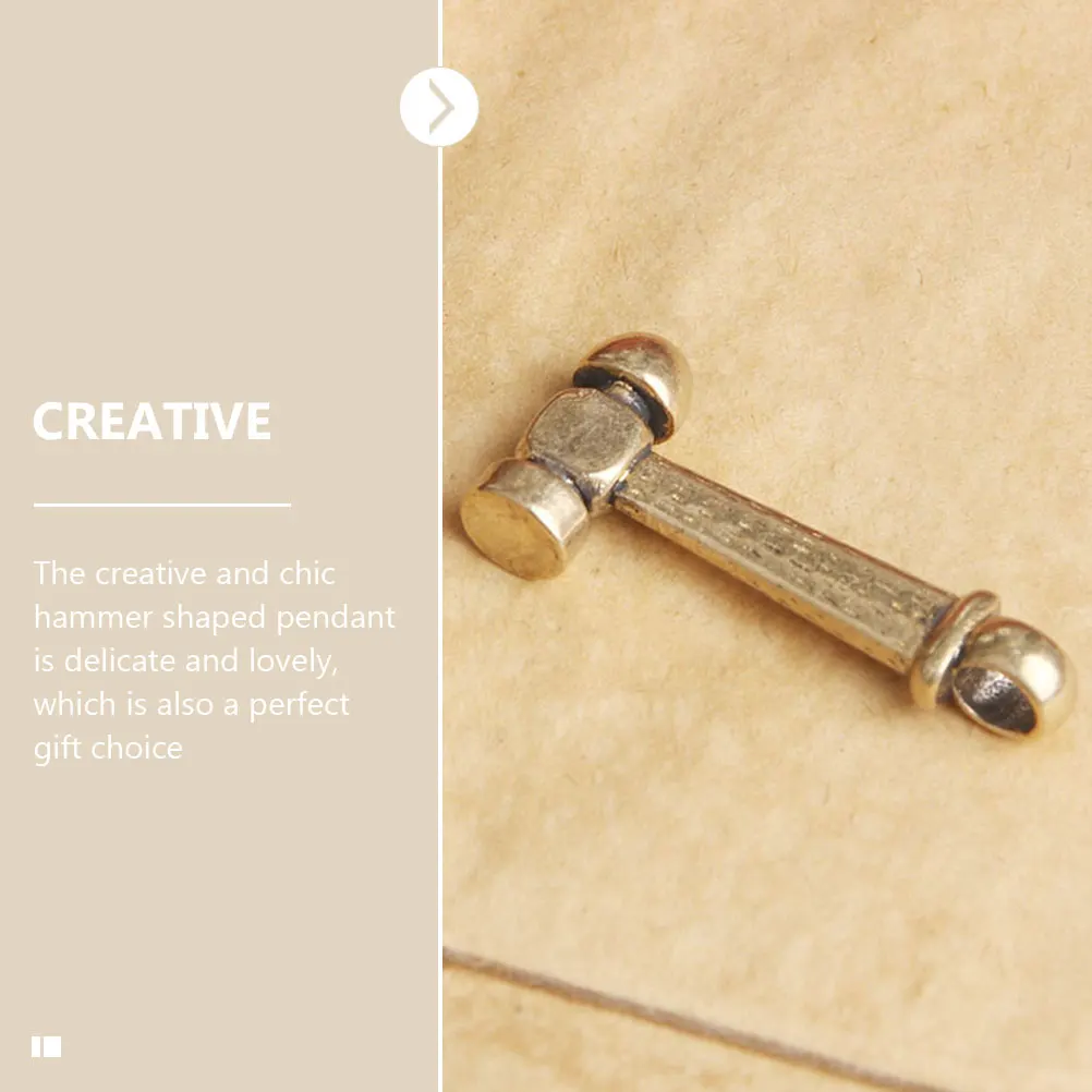 

4pcs Brass Desktop Hammer Decor Hammer Charm Pendant Accessories for Keychain Car Decor Home nament Tabletop Decorative Piece
