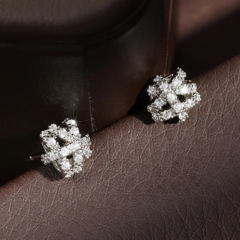ZAKOL Simple Star Zircon CZ Stud Earrings for Women Girls Shiny Cubic Zirconia Crystal  Minimalist Earring Jewelry Gift