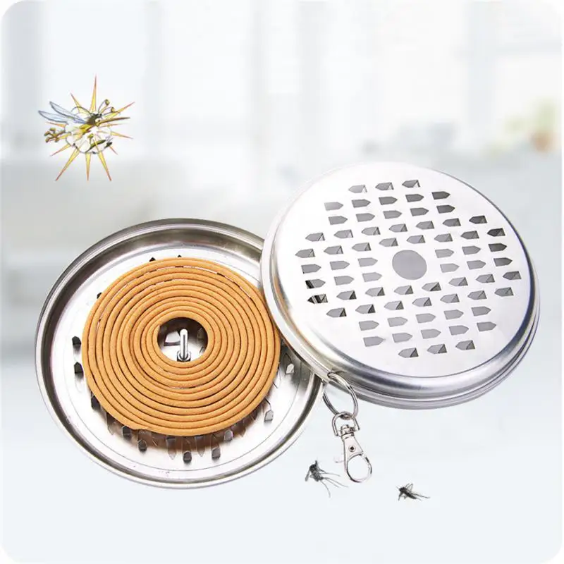 Mosquito Incense Box W/ Cover Waterproof Round Rack Plate Insect Repellent Mosquito Coil Holder Tray For Outdoor Indoor