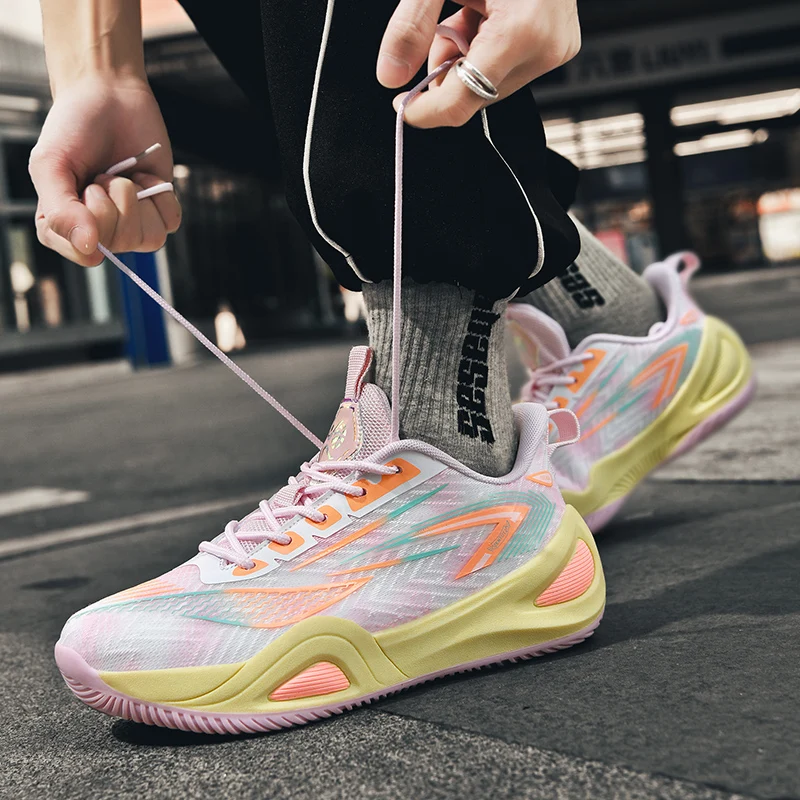 

Low-top basketball shoes with a yin-yang mesh surface, breathable, anti-slip, shock-absorbing and trendy sports shoes