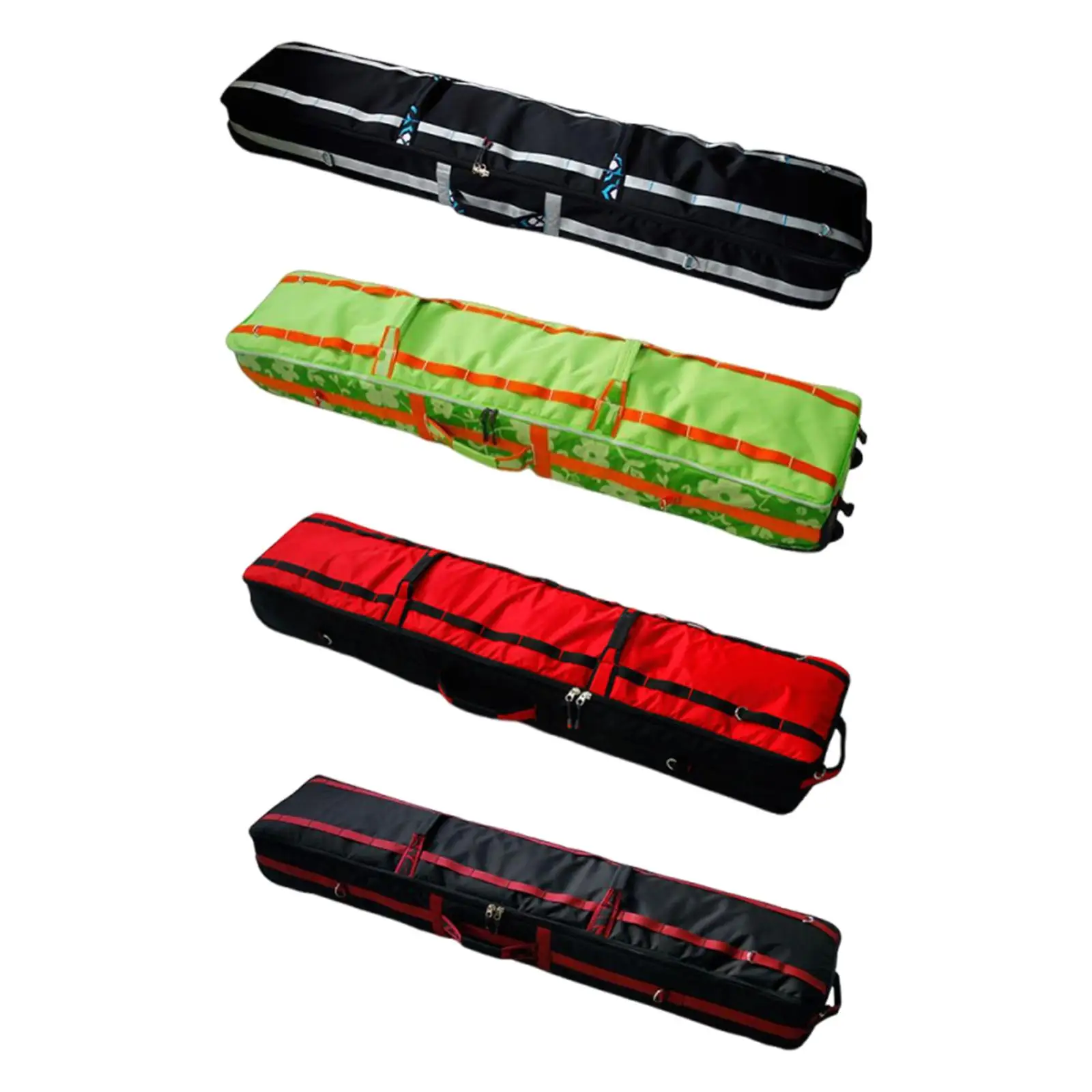 حقيبة على الجليد مع حقيبة حمل بعجلات للسفر الجوي وحقيبة حمل بعجلات وحقيبة تزلج للسفر على الجليد في الهواء الطلق