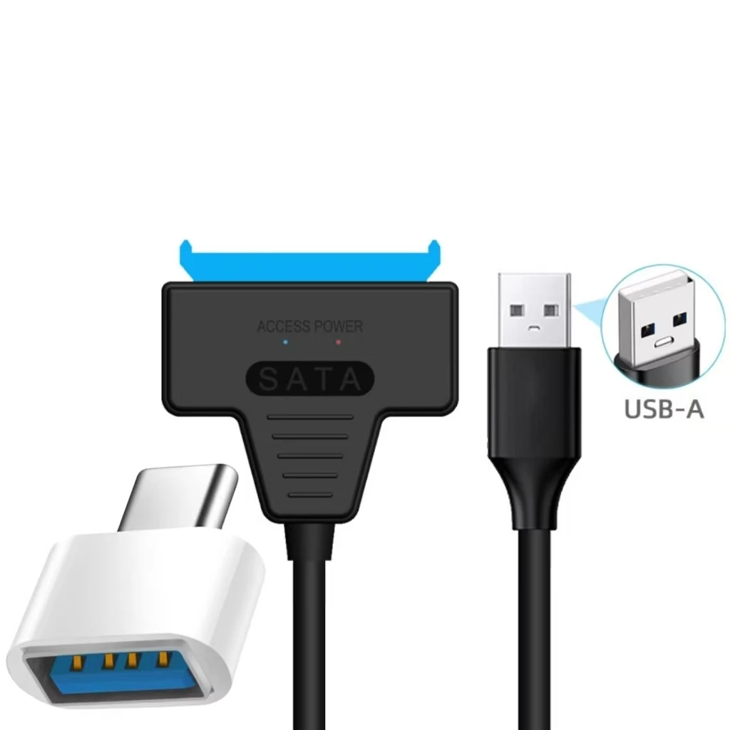 2.0 OTG with USB 2.0 to SATA Adapter, Supporting 2.5-Inch External Hard Drives, Solid-State Drives, Hard Drive Adapter Cables