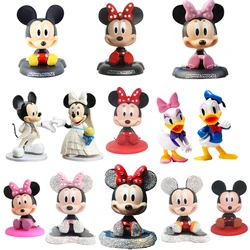 Anime Cartoon Mickey Mouse Donald Duck Action Figure Kawaii Model Toy Cake Decoration Car Ornament Doll Birthday Christmas Gift