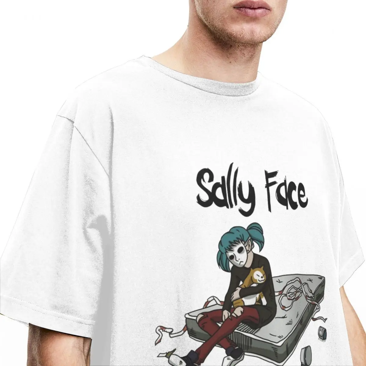 Vintage Horror Sally Face Adventure Games Game T Shirt Men Women 100% Cotton Tees Shirt Summer Tops