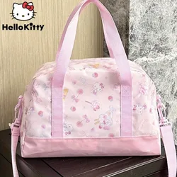 Sanrio Hello Kitty Travel Bag Cartoon Anime Large Capacity Backpack Convenient Travel Bags Woman Fashionable Simple Lightweight