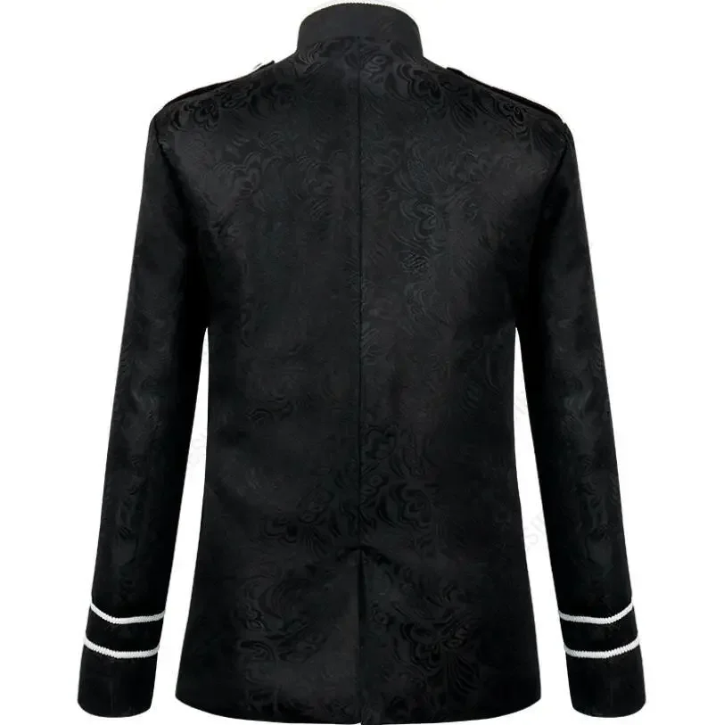 Chaqueta Vintage lisa de estilo Punk para hombre, abrigo Medieval con cuello levantado para Halloween, traje militar, abrigos, Príncipe eduardiano, rey, Outw