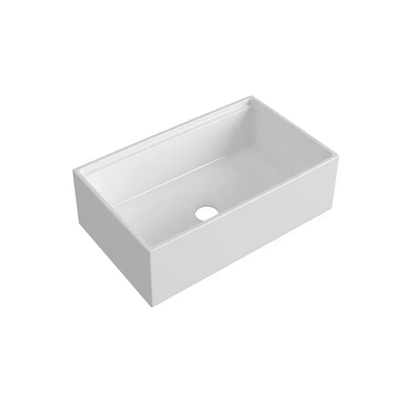 Nordic White 76/84 CM Single/Doubble Bowl Kitchen Sink,Ceramic with Cutting Board, Strainer&Grid