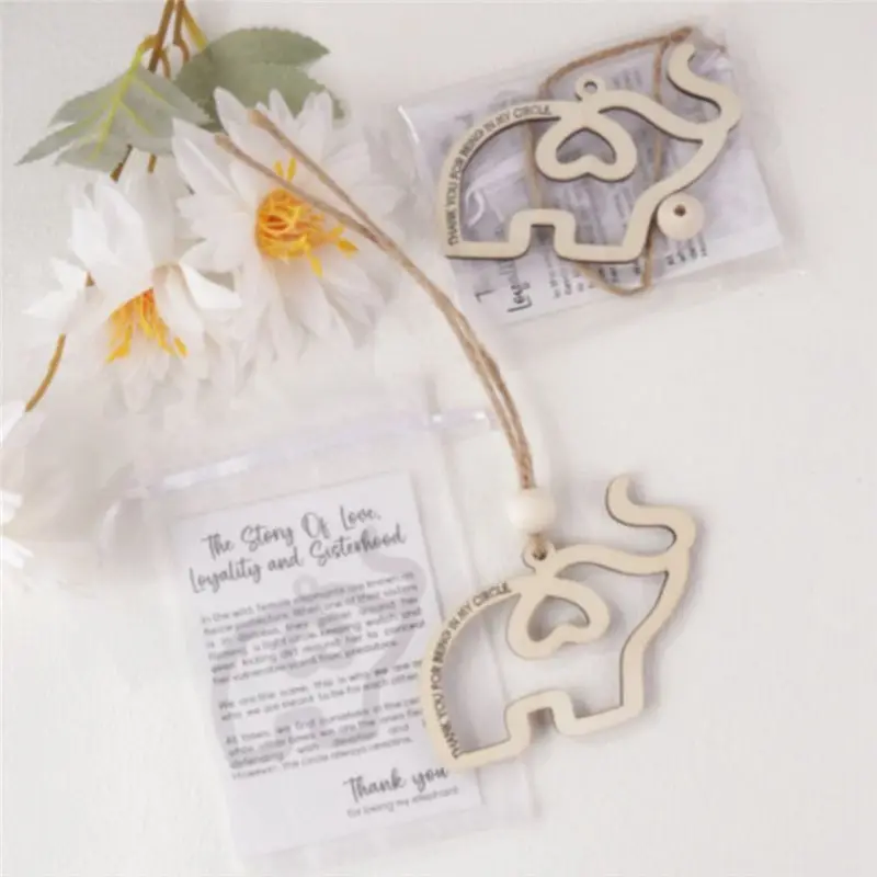 BAAJ-Love And Loyalty Story Elephant Wooden Decorative Gift Sisterhood And Friendship Animal Pendant