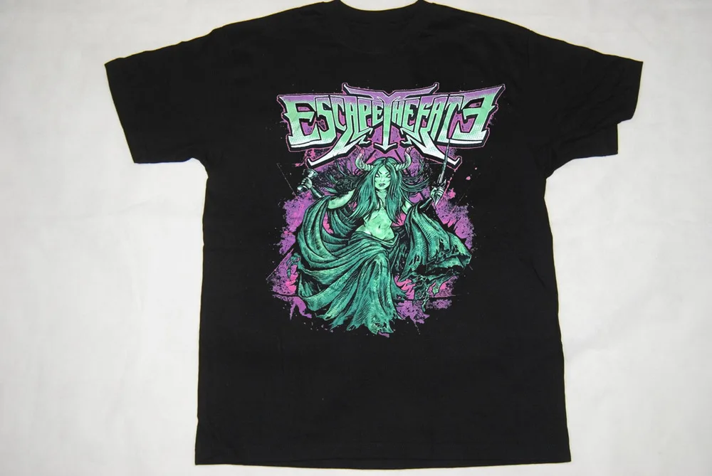 Escape the Fate Band Music Black T-Shirt Cotton Full Size RM404 High Quality 100%Cotton Short Sleeve