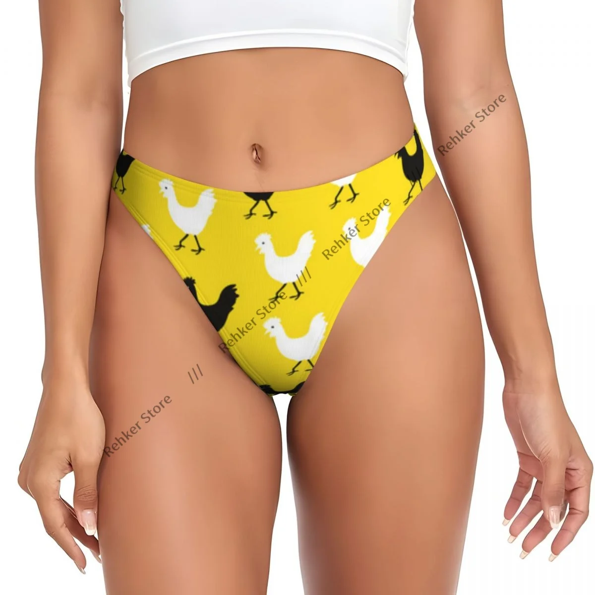 Women's Panties Chicken Cute Print Underwear Sexy Thongs Lingerie G-Strings