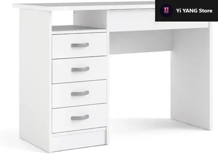 

Walden Desk with 5 Drawers, White, office furniture , desks , office table