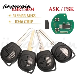 Jingyuqin-Clé télécommande de voiture KBRTSApproach, 2BTN, 315/433Mhz, ASK/FSK, puce ID46, pour Suzuki Swift Sx4, Alto, Vitara, Ignis, Jimny, Splash