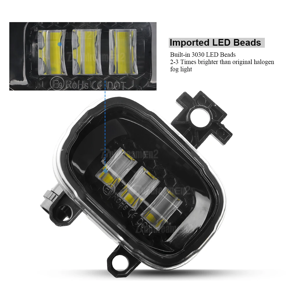 2 Pcs 30W Car Fog Light Assembly DRL For Nissan Note Note Aura E13 2021-2025 (Not Fit Nismo) H11 Canbus LED Fog Lamp Daylight