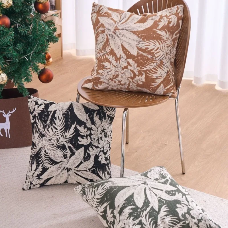 30x50 45x45cm Nordic Luxury Green Jacquard Stamping Waist Pillow Cover Soft Home Decorative Cushion Case for Sofa Living Room