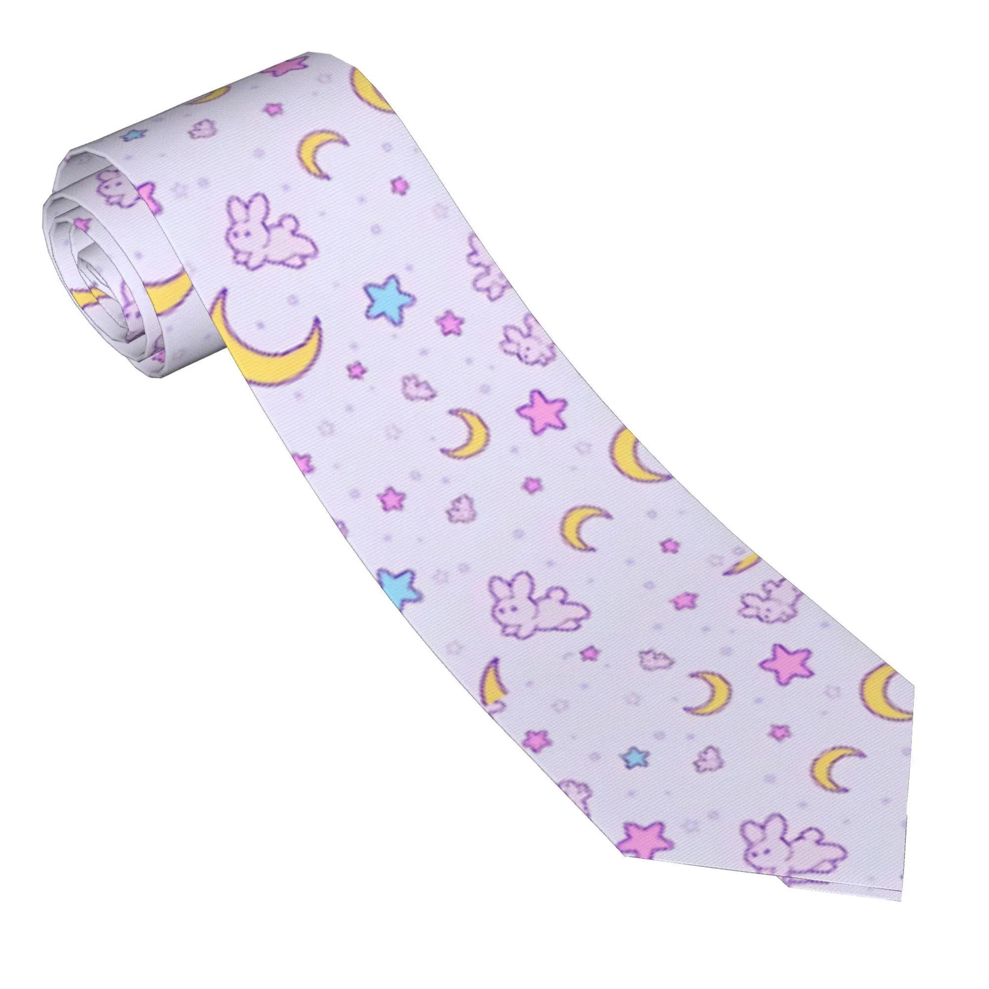 Kawaii Rabbit Moon Neckties 8 cm Skinny Narrow Neck Tie Magical Girl sailor moon for Mens Daily Wear Cravat Accessories Business