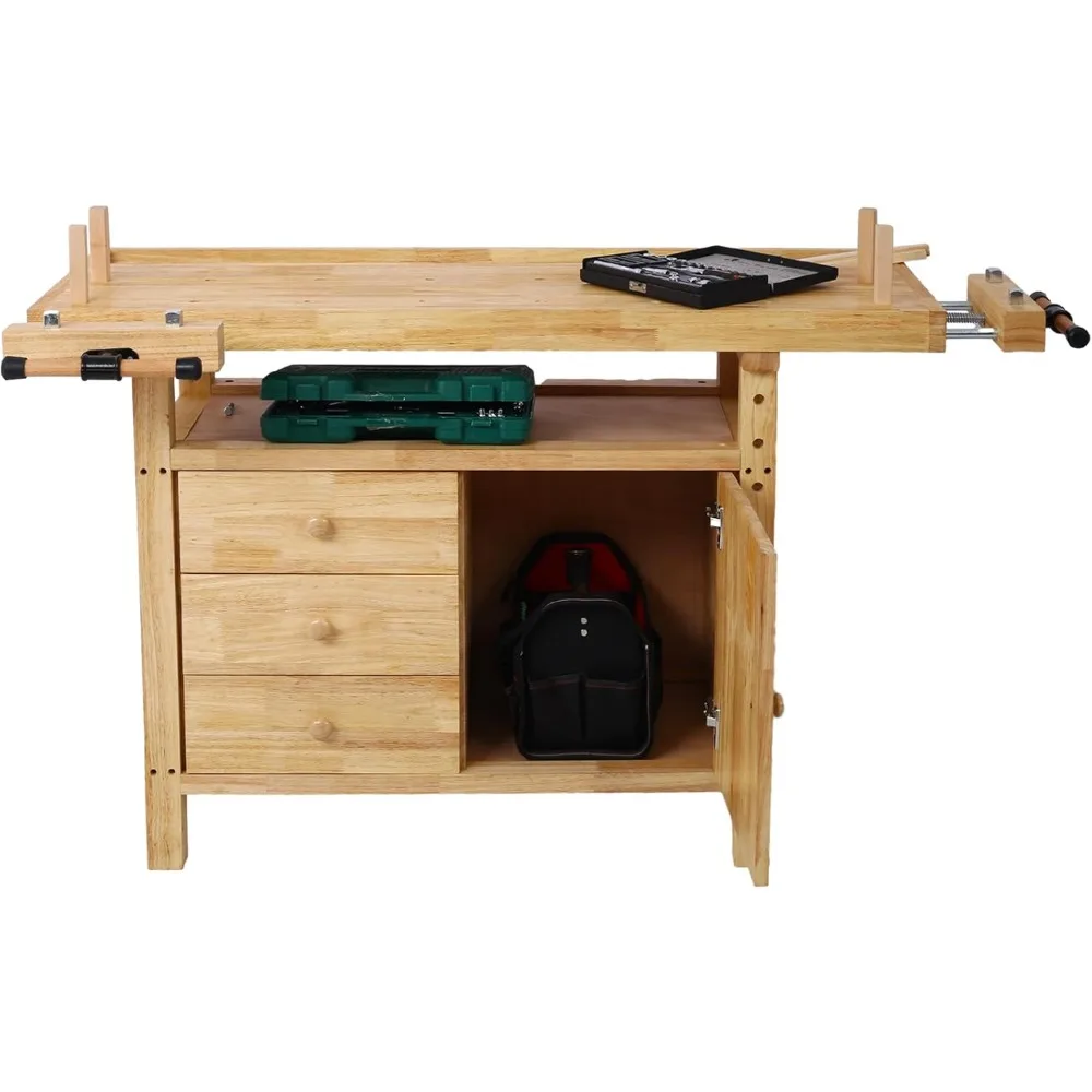 Sturdy 50-Inch Wood Workbench for Garage, Workshop, and Home Use