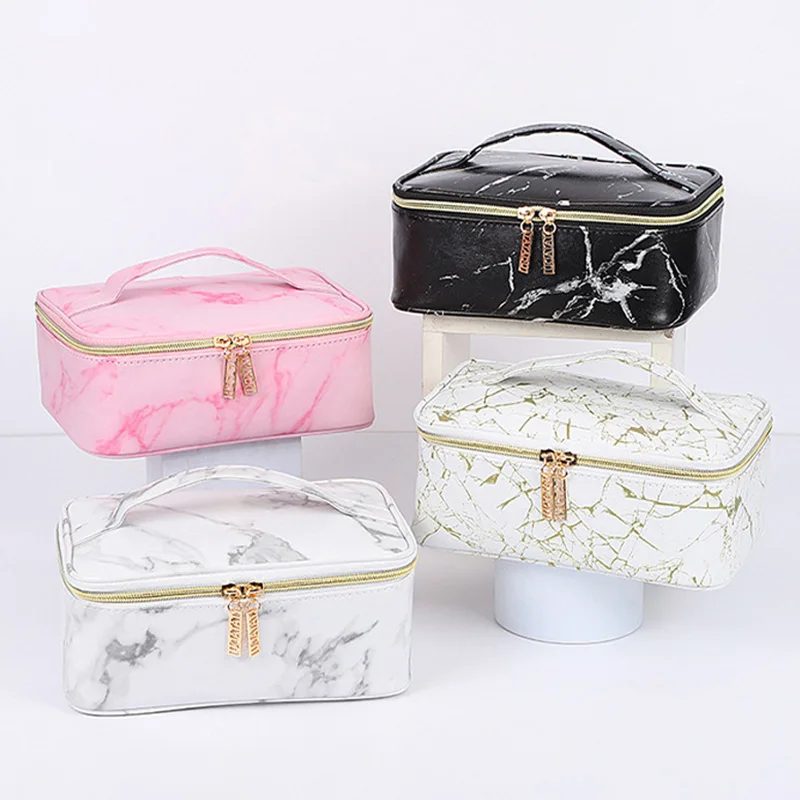 Simple Pattern Square Tote Female Travel Cosmetic Bag Storage Organizer Makeup Bags Ladies Big Portable Toiletries Washbag