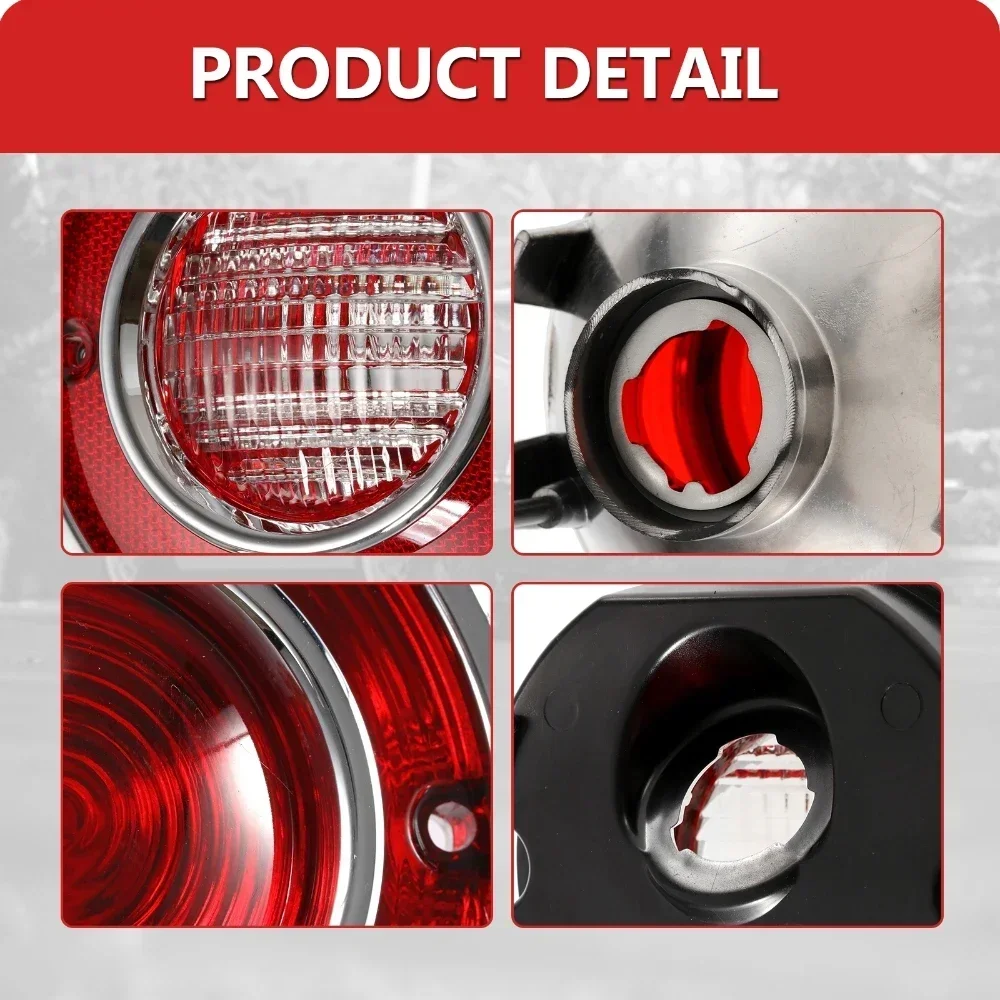 4PCS Tail Lights & Backup Reverse Lights Kit For Chevrolet Corvette C3 5.7L 1975-1979 Rear Light Red Lens (No Bulb) view 3