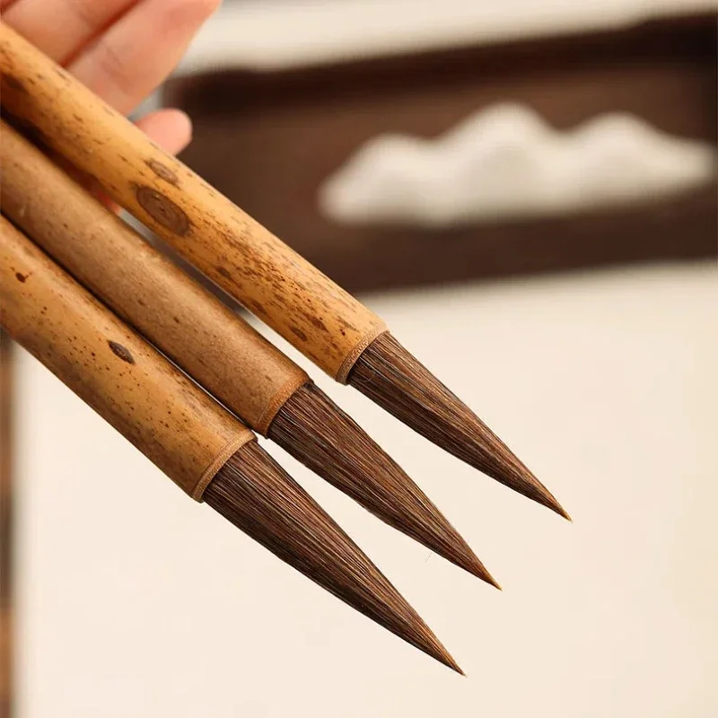 Zestaw pędzli do malarstwa chińskiego, pędzle do malowania krajobrazów, włosie z zającza, włosie końskie, pędzle dla początkujących, pędzle do kaligrafii w stylu regular running script, pisaki do kaligrafii.