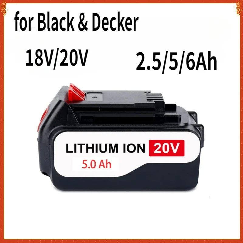 [LB20] for Black & Decker 18V/20V 2.5/5Ah Li-Ion Battery LBX20 LBXR20 BL2018-XJ GKC1825L GTC1850L20 LB2X4020